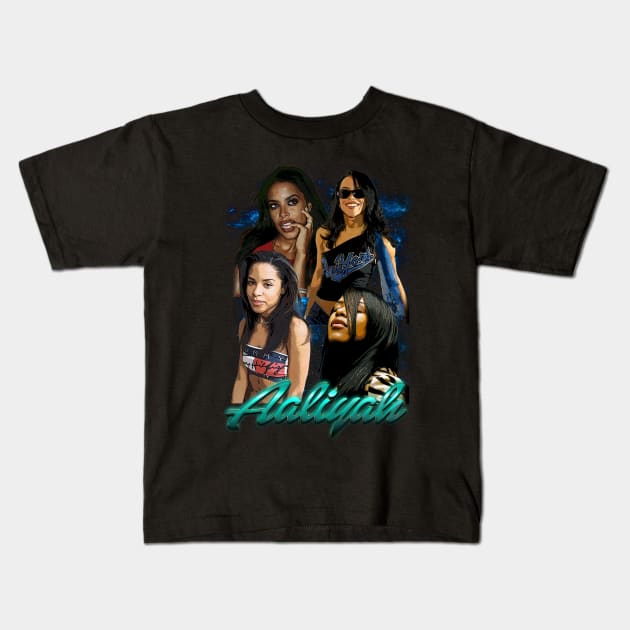 Heartbroken Harmony Aaliyahs Vintage R&B Couture Graphic Tee Series Kids T-Shirt by RonaldEpperlyPrice